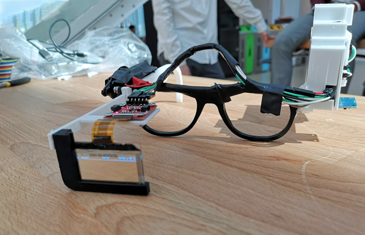 The final version of the Smart Glasses, physically built, angle 2